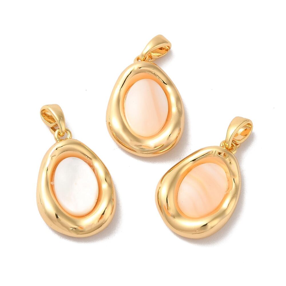 3072 10 Pcs Real 18K Gold Plated Shell Charms for DIY Earrings, Necklace &